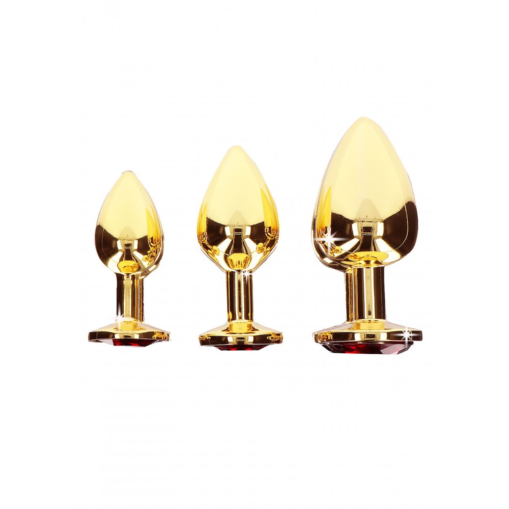 Анальная металлическая пробка M (Medium) с камнем красного цвета Butt Plug With Diamond Jewel Taboom