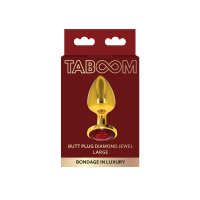 Анальная пробка металлическая золотистая L Butt Plug With Diamond Jewel Taboom