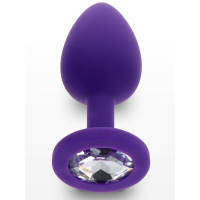 Анальная пробка S с кристаллом Toy Joy, фиолетовая, 7 х 2.5 см