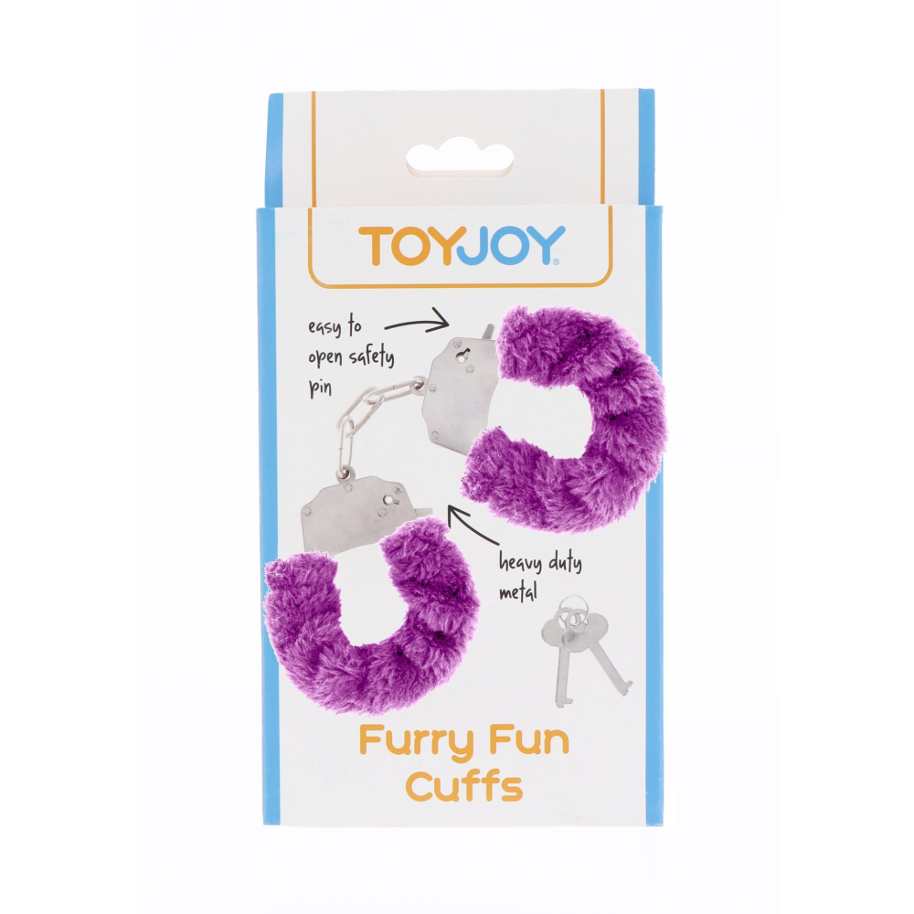 Наручники с мехом Toy Joy фиолетовые