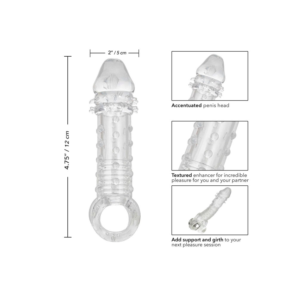 Насадка на пенис удлиняющая +5 см Ultimate Stud Extender рельефная, 16 x 4.5 см