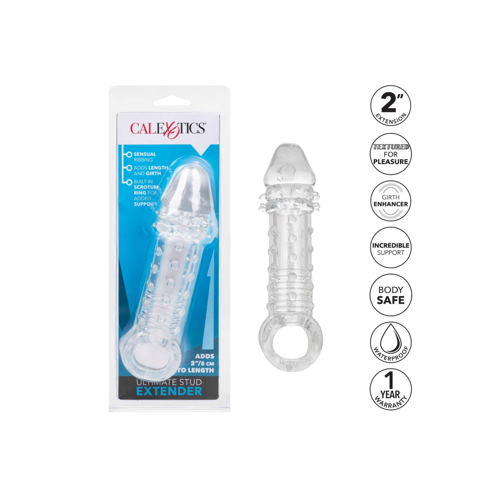 Насадка на пенис удлиняющая +5 см Ultimate Stud Extender рельефная, 16 x 4.5 см