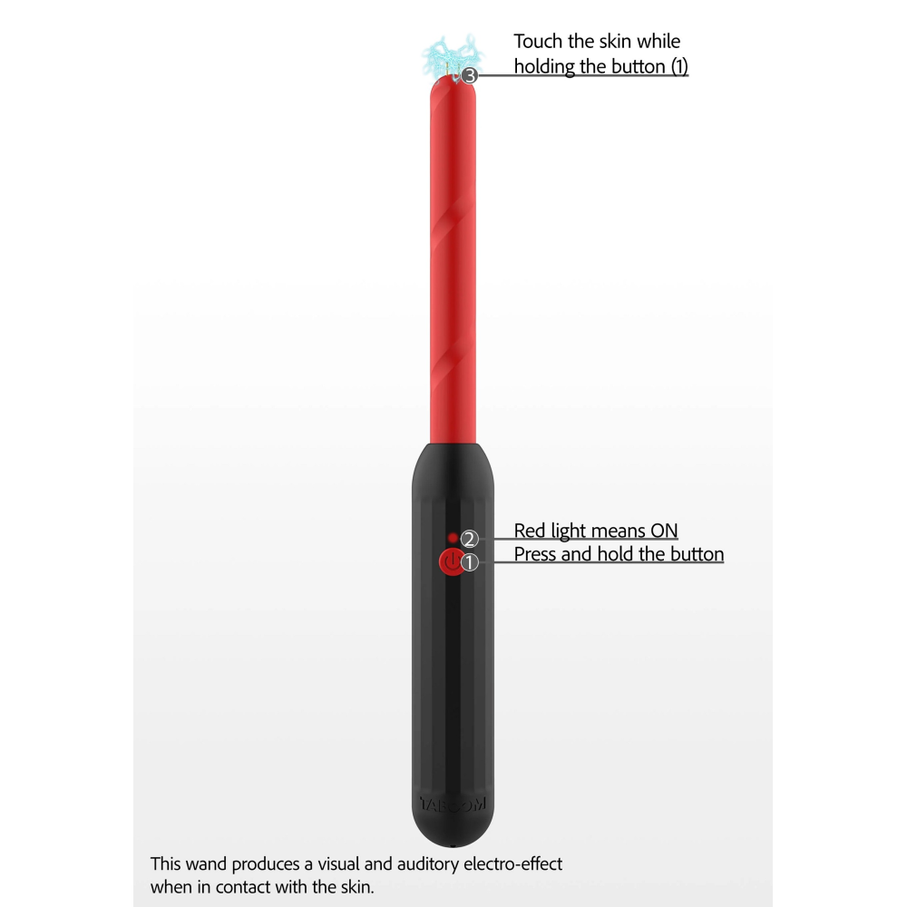 Электростимулятор Стик Taboom Prick Stick Electro Shock Wand красно-черный, 34 см