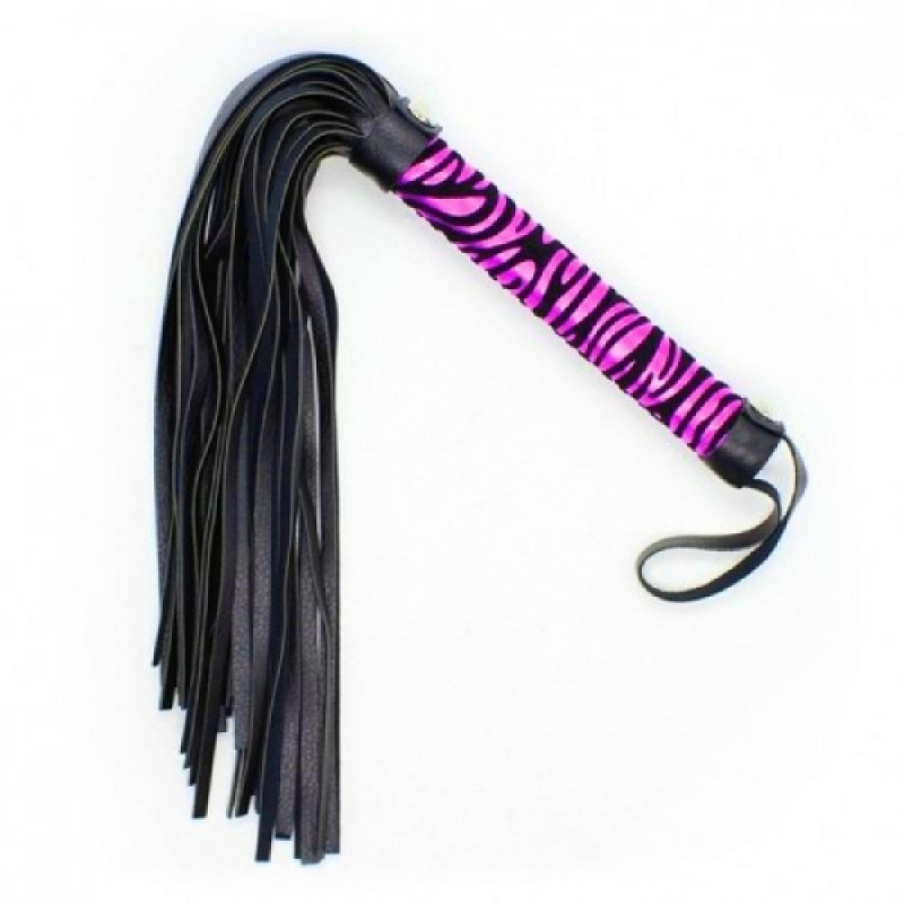 Флоггер DS Fetish леопард фиолетовый flogger M