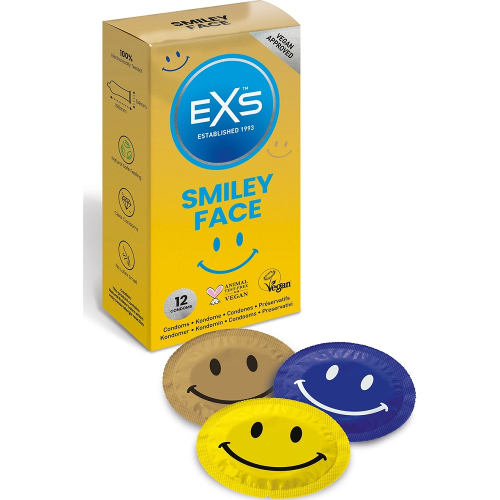 Презервативы классические Exs Smiley FACE со Смайликом на упаковке (цена за упаковку, 12 шт.)