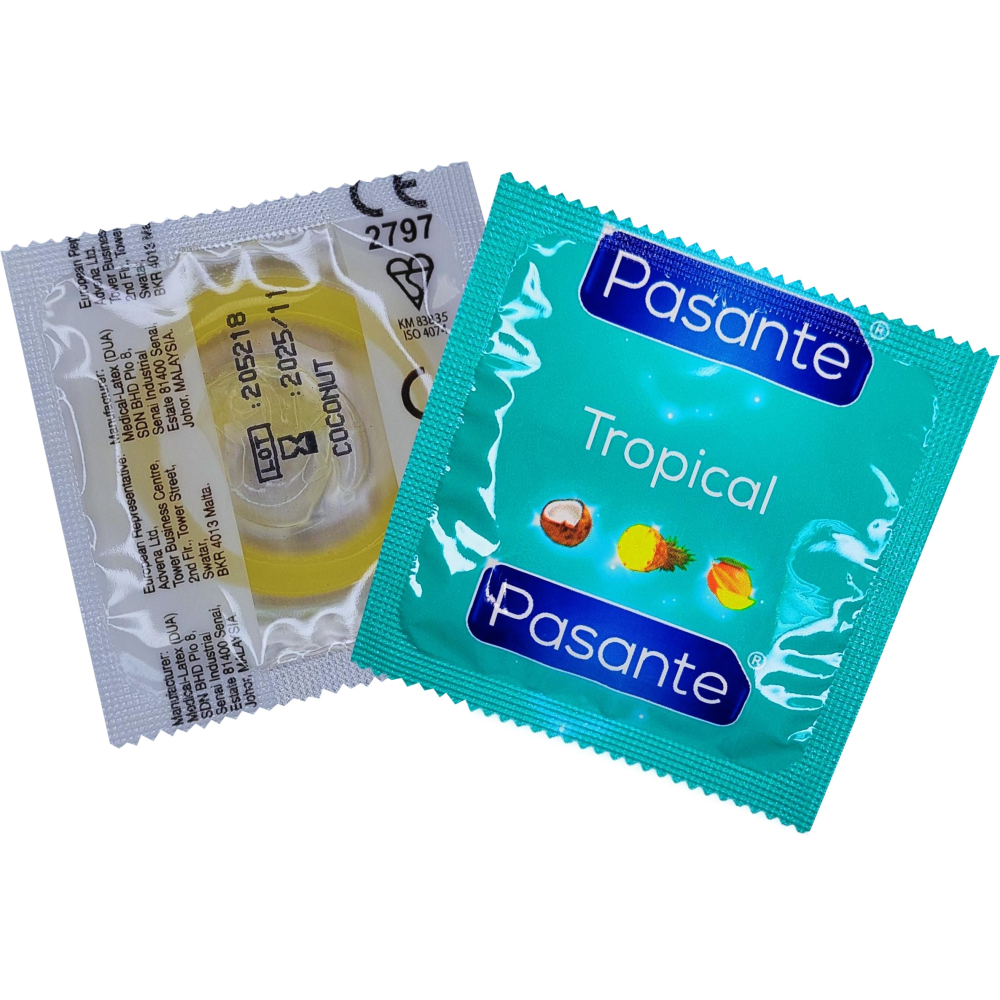 Презервативи со вкусом ананаса ,53мм , Рasante Tropical condoms , за 6 шт