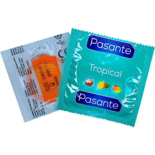 Презервативы со вкусом манго ,53мм , Рasante Tropical condoms , за 6 шт