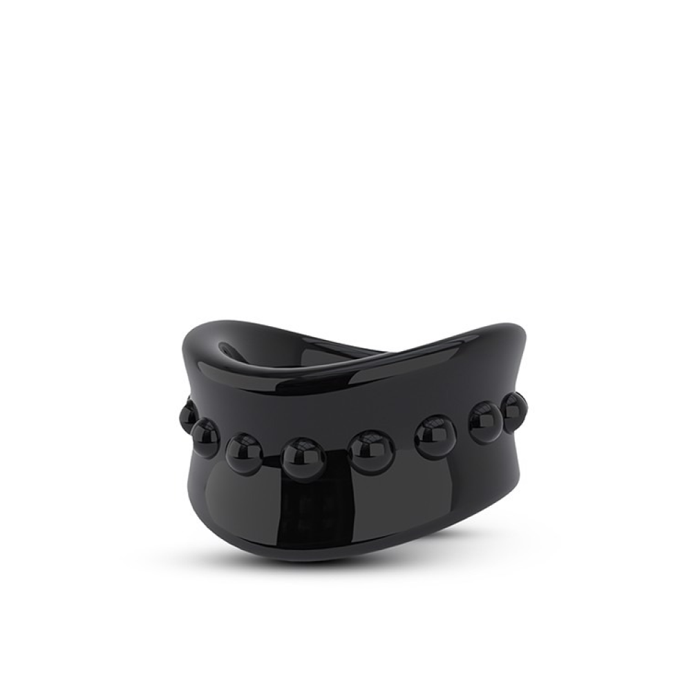 Эрекционная насадка Stay Hard Beef Ball Stretcher черная, 5 см