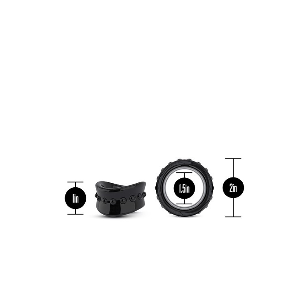 Эрекционная насадка Stay Hard Beef Ball Stretcher черная, 5 см