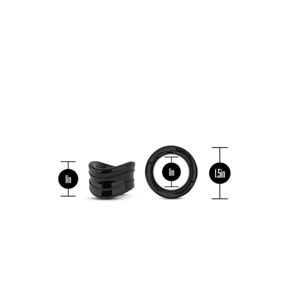 Эрекционная насадка Stay Hard Beef Ball Stretcher Snug черная, 3.8 см