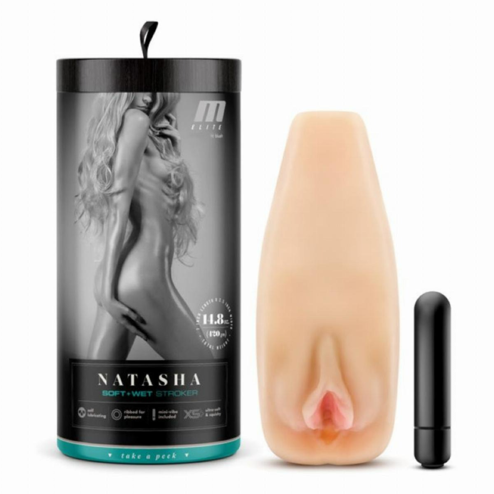 Мастурбатор с вибропулей M For Men Natascha реалистичный, 6.4 см х 17.8 см