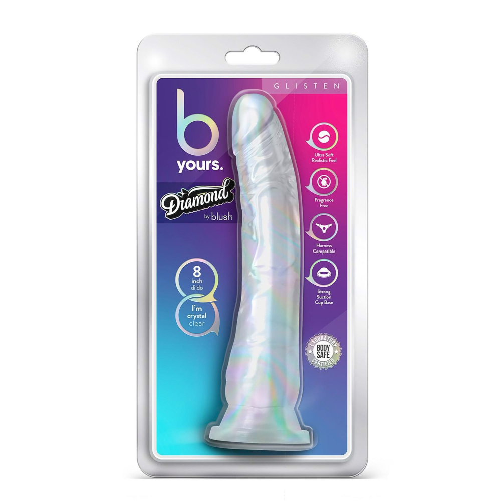 Фаллоимитатор реалистичный, на присоске Blush B Yours прозрачный, 22.2 х 5 см