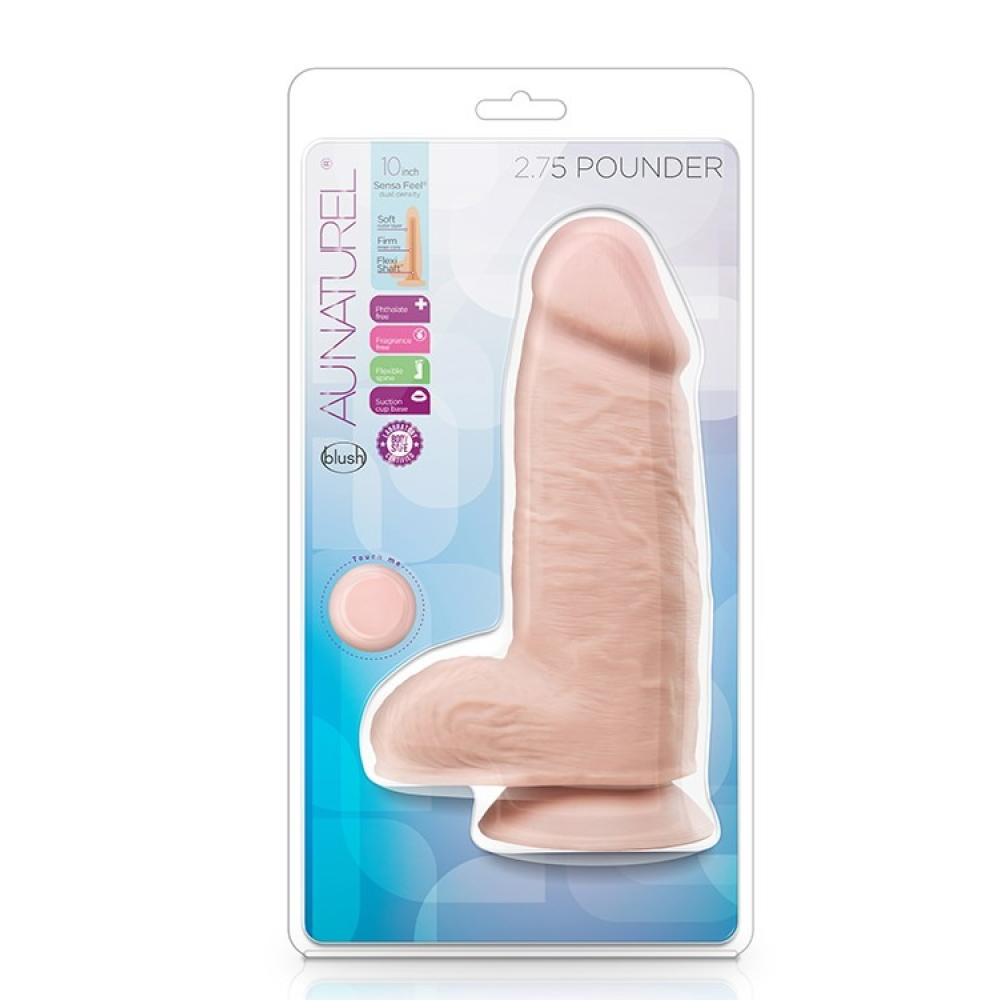 Фаллоимитатор гигантский Au Naturel, реалистичный, на присоске, 25.4 х 7.6 см