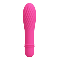Мини-вибратор рельефный Solomon Pretty Love розовый, 12 х 2.9 см