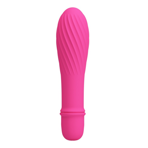 Мини-вибратор рельефный Solomon Pretty Love розовый, 12 х 2.9 см