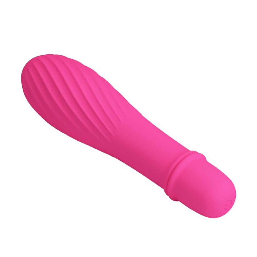 Мини-вибратор рельефный Solomon Pretty Love розовый, 12 х 2.9 см