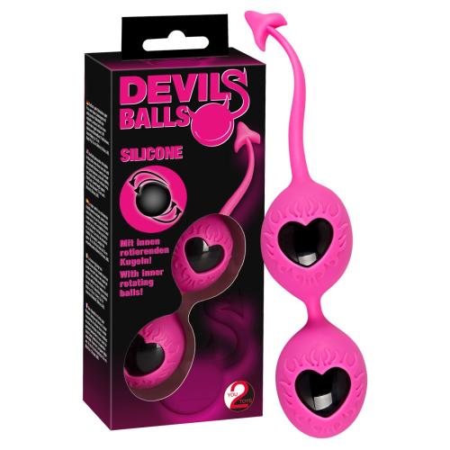 Вагинальные шарики силиконовые You2Toys Devils Balls со смещенным центром тяжести, розовые