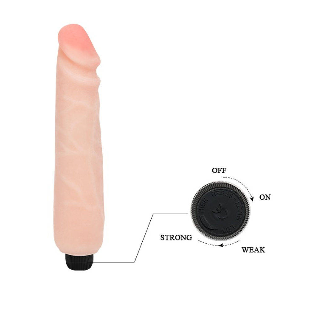 Вибромассажер реалистик с мультискоростной вибрацией Flexible Cyberskin Big Vibe Flesh 24,8 cm