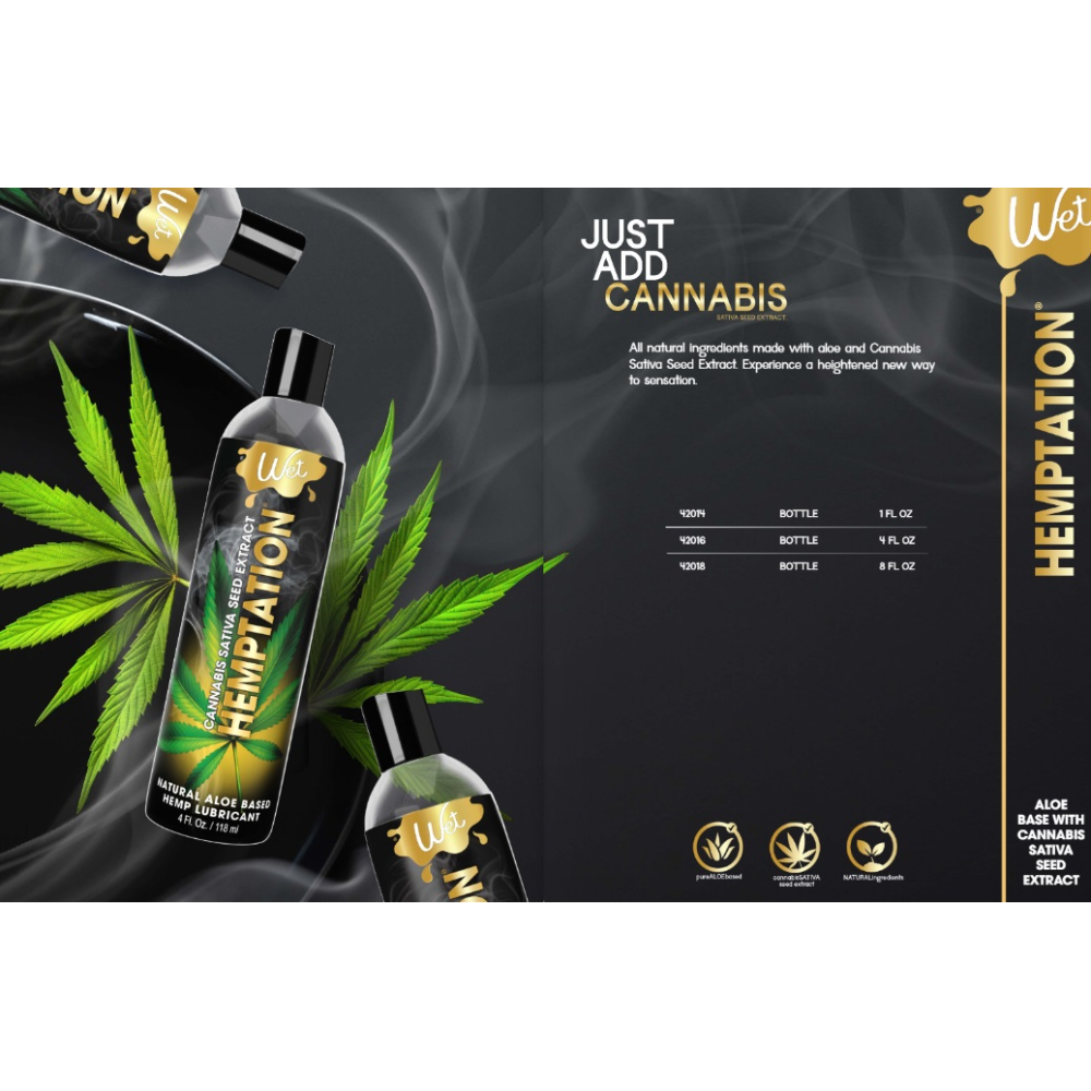 Лубрикант с экстрактом каннабиса на основе алоэ Wet Hemptation, 30 мл