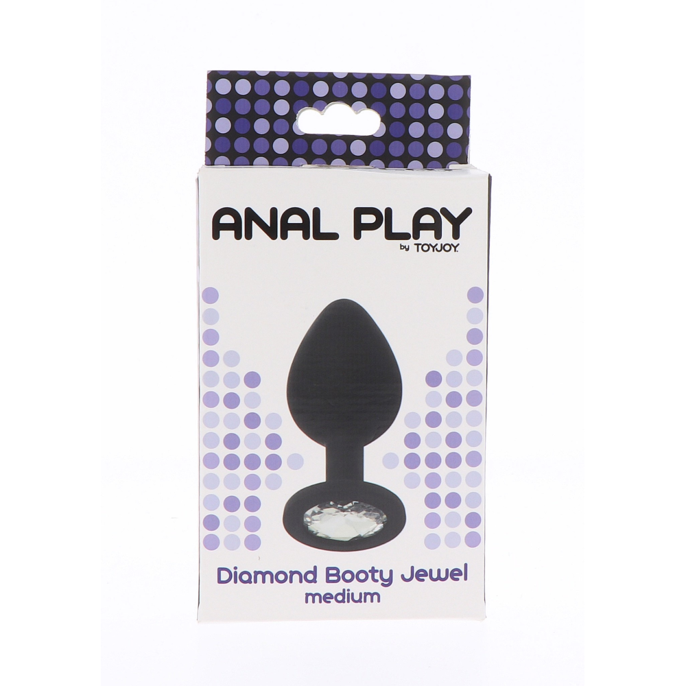Анальная пробка с кристаллом ToyJoy Diamond Booty Jewel, черный, Medium