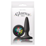 Анальная пробка с разноцветным кристаллом NS Novelties Glams, черный, Mini
