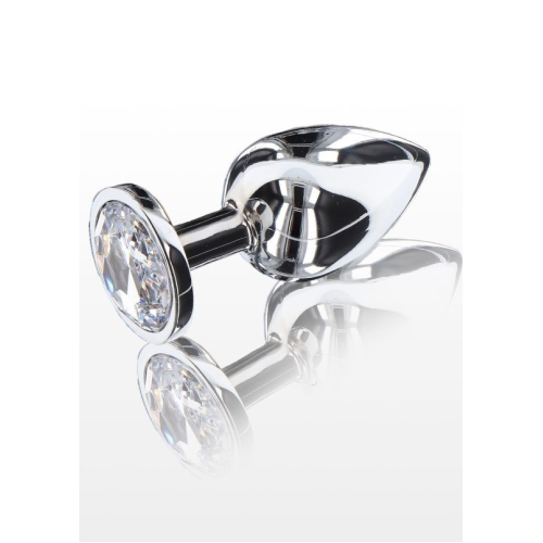 Анальная пробка металлическая Toy Joy Starlight Booty Jewel с белым кристаллом, Large
