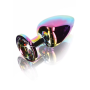 Анальная пробка металлическая Toy Joy Twilight Booty Jewel с кристаллом, радужный, Large