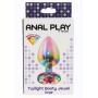 Анальная пробка металлическая Toy Joy Twilight Booty Jewel с кристаллом, радужный, Large