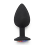 Анальная пробка Toy Joy Rainbow Booty Jewel с радужным кристаллом, черный, Large