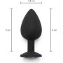 Анальная пробка Toy Joy Rainbow Booty Jewel с радужным кристаллом, черный, Large