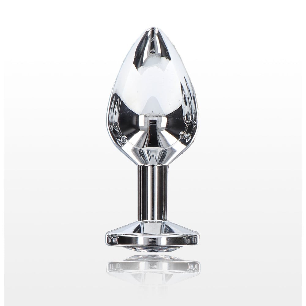 Анальная пробка металлическая Toy Joy Starlight Booty Jewel c белым кристаллом, Medium