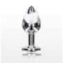 Анальная пробка металлическая Toy Joy Starlight Booty Jewel c белым кристаллом, Medium