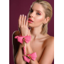 Наручники с бантиками Taboom Malibu Wrist Cuffs из веганской кожи, розовые