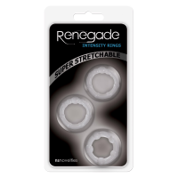 Набор эрекционных колец с рельефом NS Novelties Renegade Intensity, прозрачные, 3 шт.