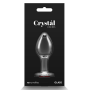 Анальная пробка прозрачная NS Novelties Crystal Hear стеклянная с красным сердцем, M