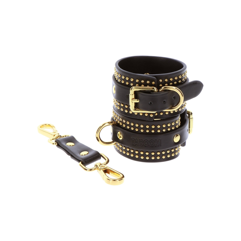 Наручники Taboom Vogue Studded Wrist Cuffs Set из веганской кожи, черные