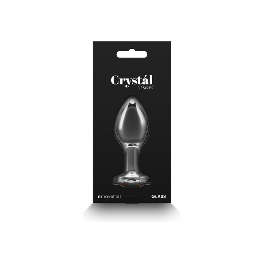 Анальная пробка с кристаллом NS Novelties Crystal Desires, стеклянная, прозрачный, M