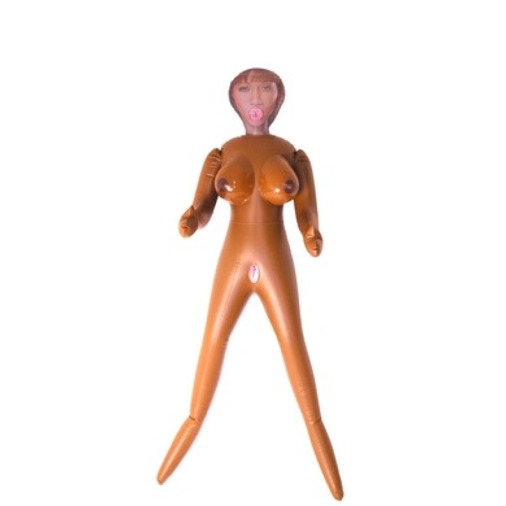 Секс кукла надувная с тремя рабочими отверстиями CalExotic India Nubian Love Doll, коричневый