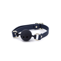 Кляп шар силиконовый NS Novelties Bondage Couture Ball, черно-синий