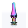 Анальная пробка металлическая с кристаллом ToyJoy Twilight Bum Bijou радужный, Small