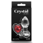 Анальная прозрачная пробка с сердцем NS Novelties Crystal Desires Red Heart стеклянная, Mini