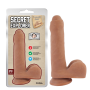 Фаллоимитатор с мошонкой на присоске Chisa T-skin ReaL Secret Explorer, бежевый, 20 cм