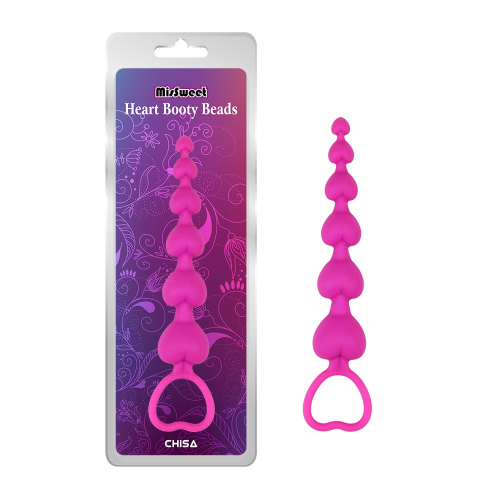Анальная елочка Chisa MisSweet Heart Booty Beads в форме розовых сердечек