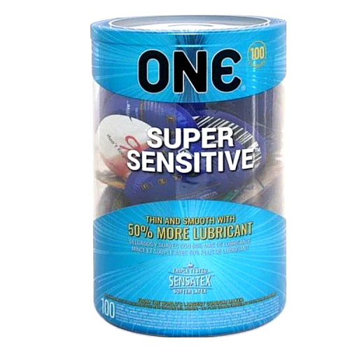 Набор гладких ультратонких презервативов ONE Super Sensitive 100 шт