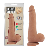 Фаллоимитатор реалистичный с мошонкой Chisa T-skin ReaL Desire Sniper на присоске, бежевый