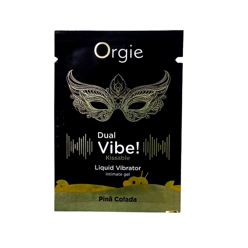 САШЕТ/Жидкий вибратор Orgie DUAL VIBE! с ароматом коктейля Пина Колада, 1 мл