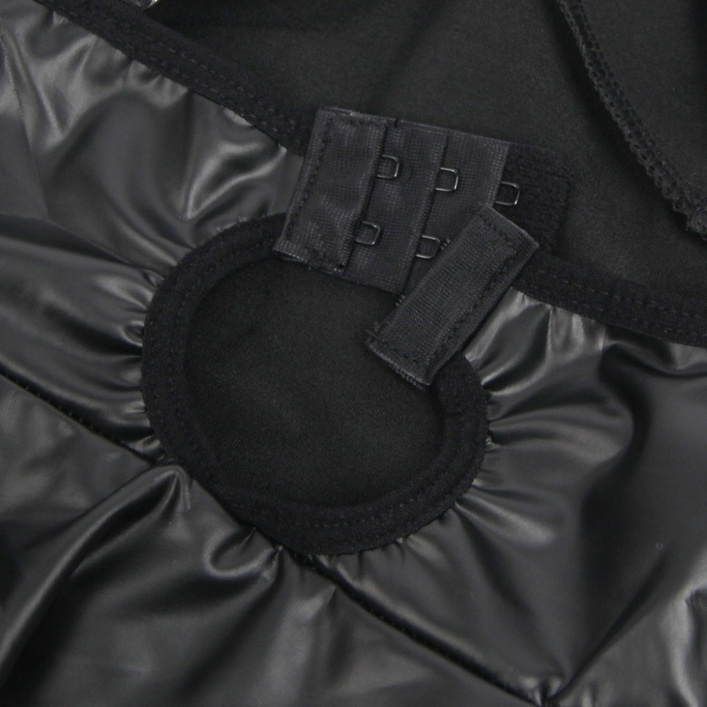 Платье из PU кожи Star Night с чокером, черный (без коробки)