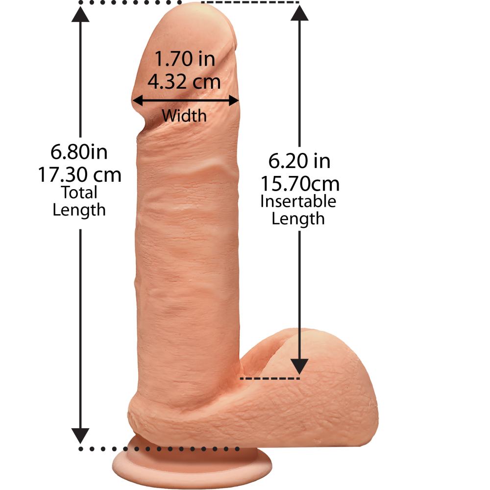 Фаллоимитатор Doc Johnson The D - Perfect D - 7 Inch With Balls - ULTRASKYN, диаметр 4,5