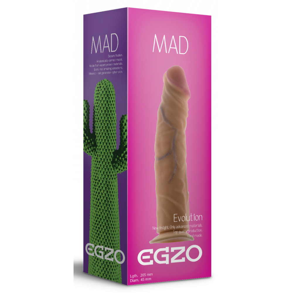 Фаллоимитатор реалистичный EGZO MAD Ciberskin Assertive Lover на присоске, телесный