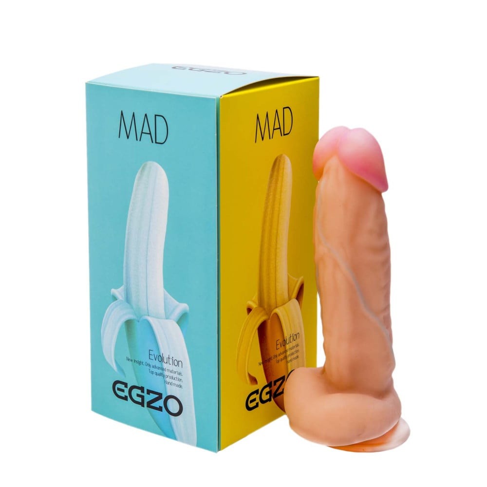 Фаллоимитатор реалистичный с мошонкой EGZO MAD Ciberskin Hot lover на присоске